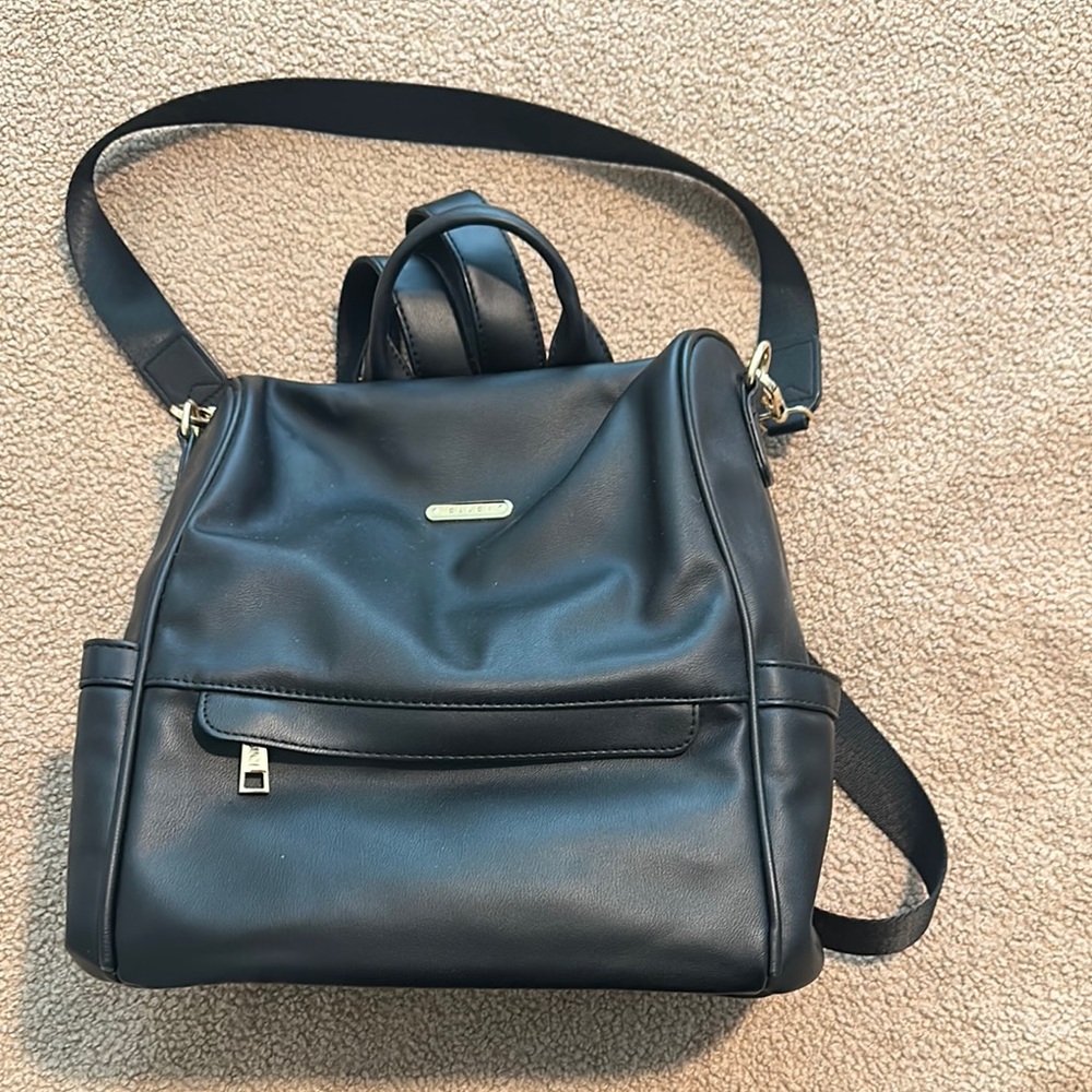 Black Leather Backpack